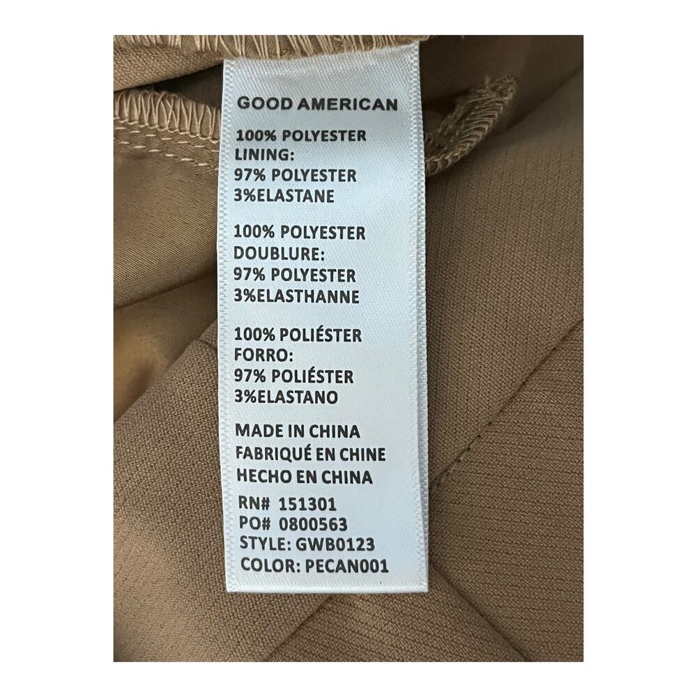 Good American shorts Luxe suiting trouser shorts brown size 15 - Picture 4 of 5